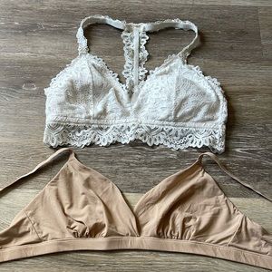 SKIMS BRA (L) AND AUDEN BRALETTE (XL) for 36D, 36DD, 38C, 38D - like new